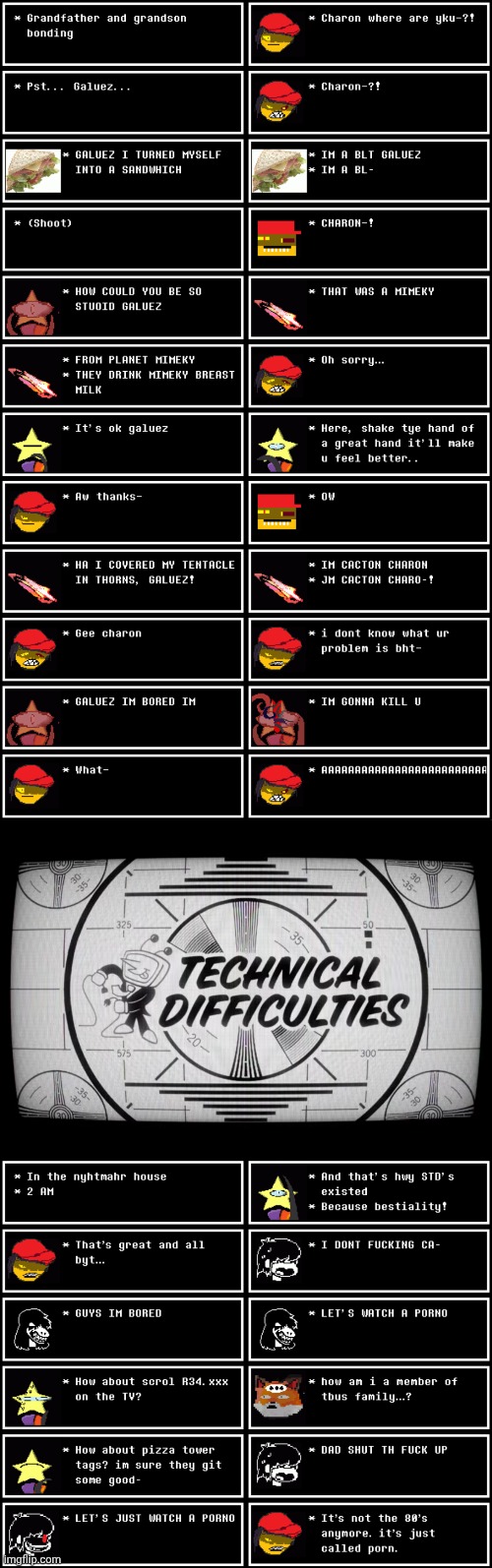 mmmh tasty susie | image tagged in technical difficulties | made w/ Imgflip meme maker