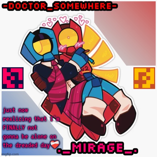 Changewing & Doctor Somewhere Ultrakill shared template | just now realizing that I'm FINALLY not gonna be alone on the dreaded day❤‍🩹 | image tagged in changewing doctor somewhere ultrakill shared template | made w/ Imgflip meme maker