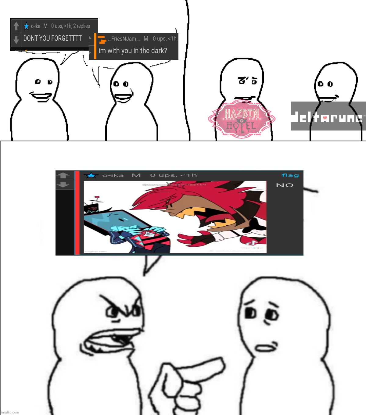 real convo between me and oika | made w/ Imgflip meme maker