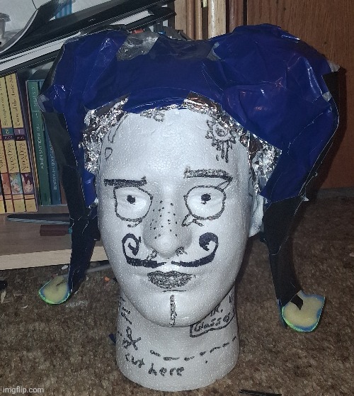 Everyone say thanks to mr.wig and glasses tester for presenting us with my unfinished work | made w/ Imgflip meme maker