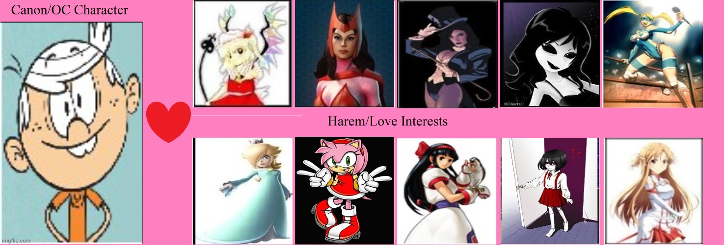 Lincoln x harem | image tagged in i love you | made w/ Imgflip meme maker