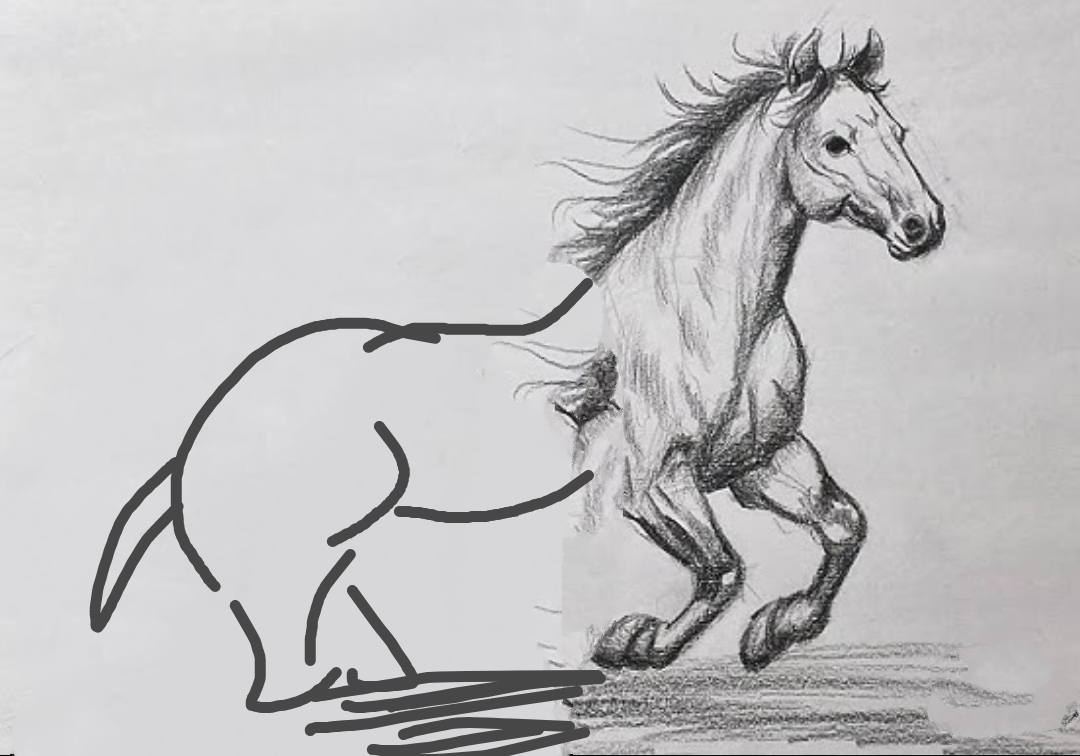 Reverse horse bad drawing Blank Meme Template