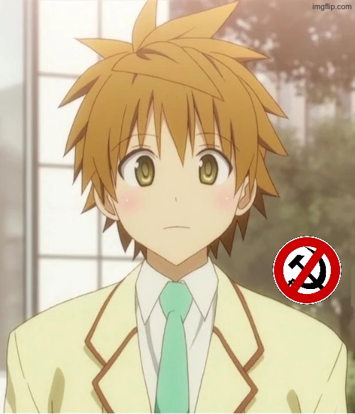 Anti Communist Rito Yuuki | image tagged in anime,to love ru | made w/ Imgflip meme maker
