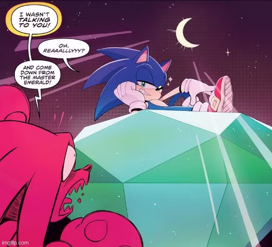 knuckles gotta be straight asf cuz if sonic was posted up infront of me like this i woulda cracked | made w/ Imgflip meme maker