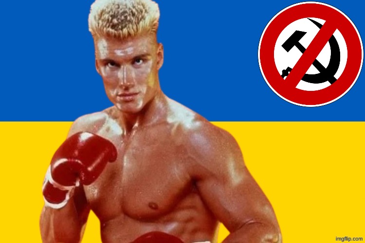 Ukrainian anti communist Ivan Drago | image tagged in chad,ukrainian,ukraine,communists,communism,based | made w/ Imgflip meme maker