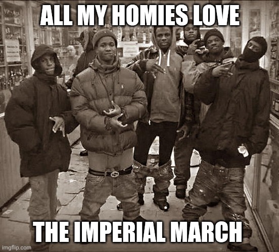 The Galactic Empire will be at it's peak | ALL MY HOMIES LOVE; THE IMPERIAL MARCH | image tagged in all my homies hate,star wars,star wars memes | made w/ Imgflip meme maker