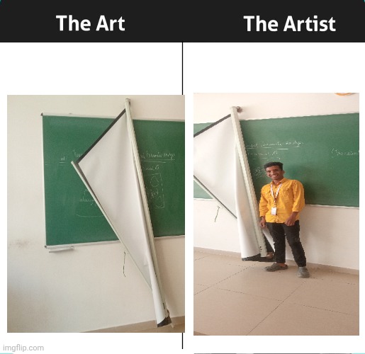 Funn | image tagged in art and the artist | made w/ Imgflip meme maker