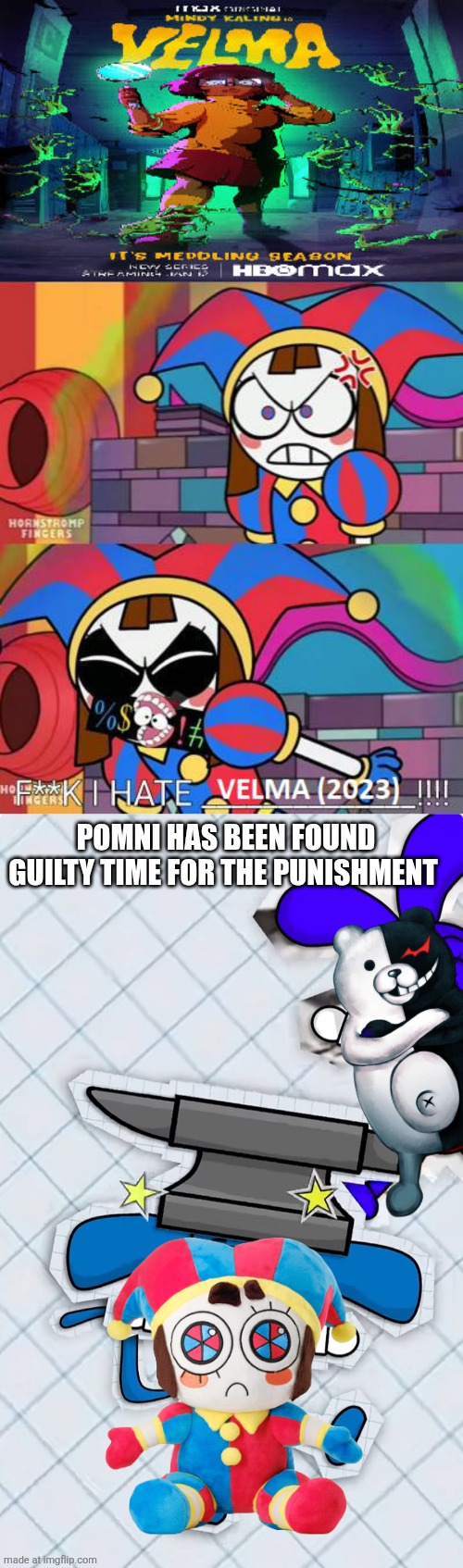 Even monokuma hates them | POMNI HAS BEEN FOUND GUILTY TIME FOR THE PUNISHMENT | image tagged in ruin this crap lol for newgirl13392,danganronpa,deviantart,alright i get it,oh wow are you actually reading these tags | made w/ Imgflip meme maker