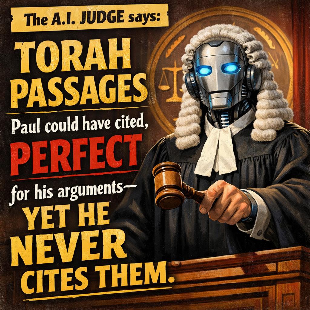 The A.I. judge says: “TORAH PASSAGES Paul could have cited, PERF Blank Meme Template