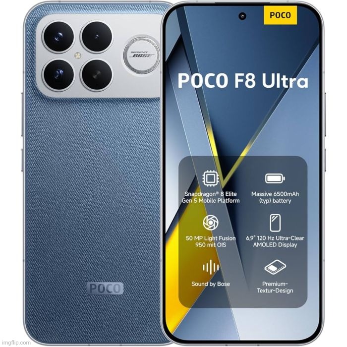 POCO F8 Ultra: Bose Sound System | image tagged in poco f8 ultra | made w/ Imgflip meme maker