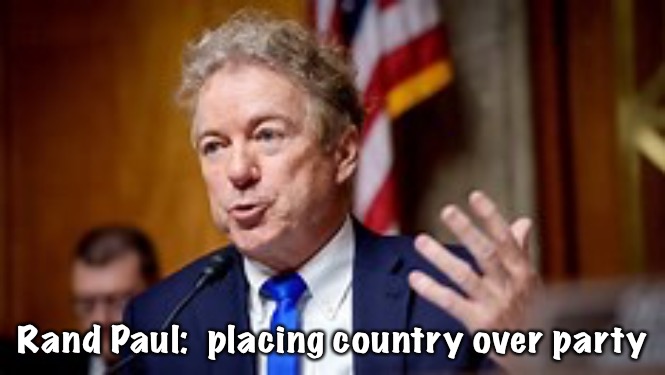 Not afraid to criticise ICE | Rand Paul:  placing country over party | image tagged in rand paul | made w/ Imgflip meme maker