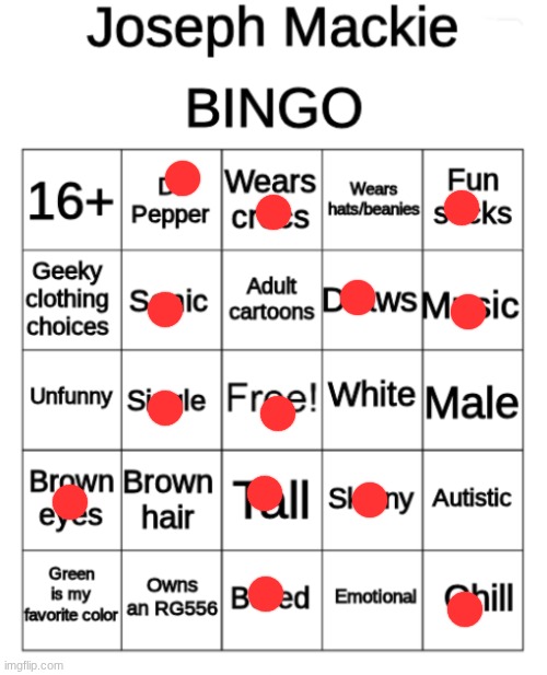 Joseph_Mackie BINGO REMAKE | image tagged in joseph_mackie bingo remake | made w/ Imgflip meme maker