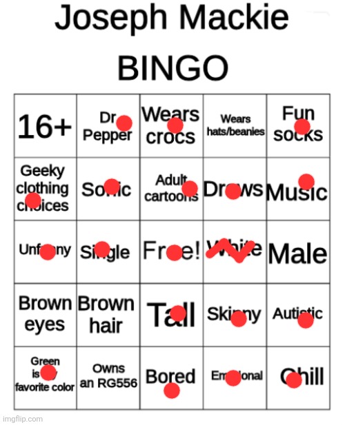 image tagged in joseph_mackie bingo remake | made w/ Imgflip meme maker