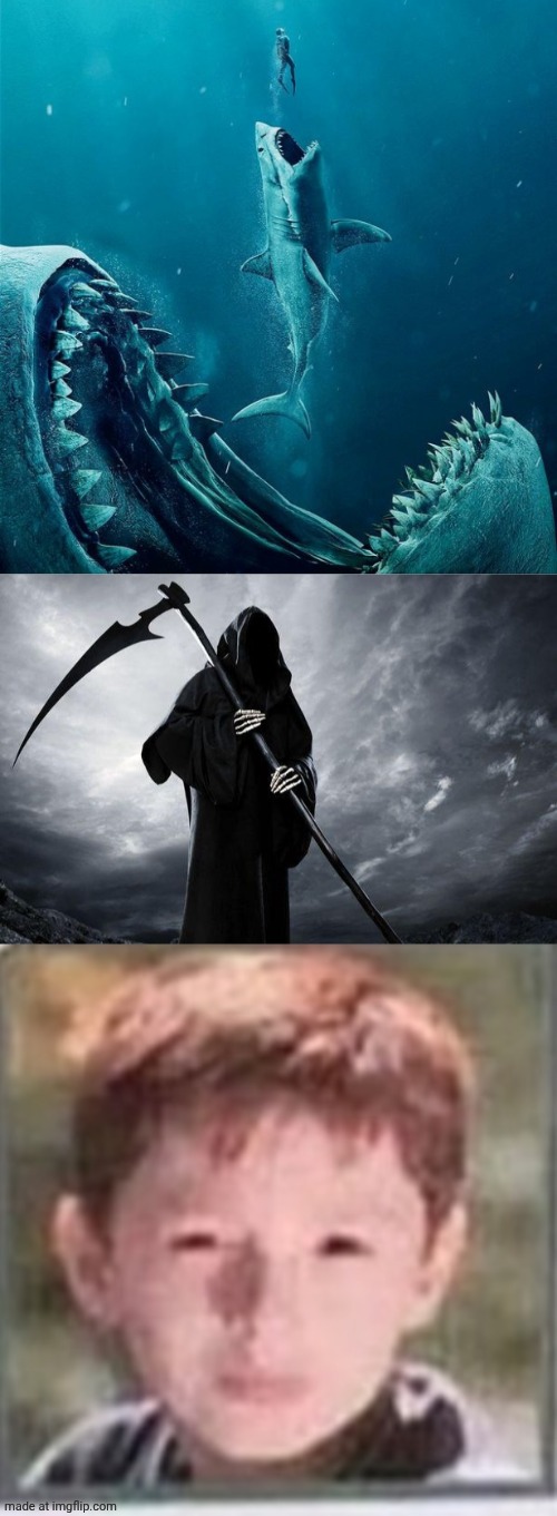 image tagged in always a bigger shark,death | made w/ Imgflip meme maker
