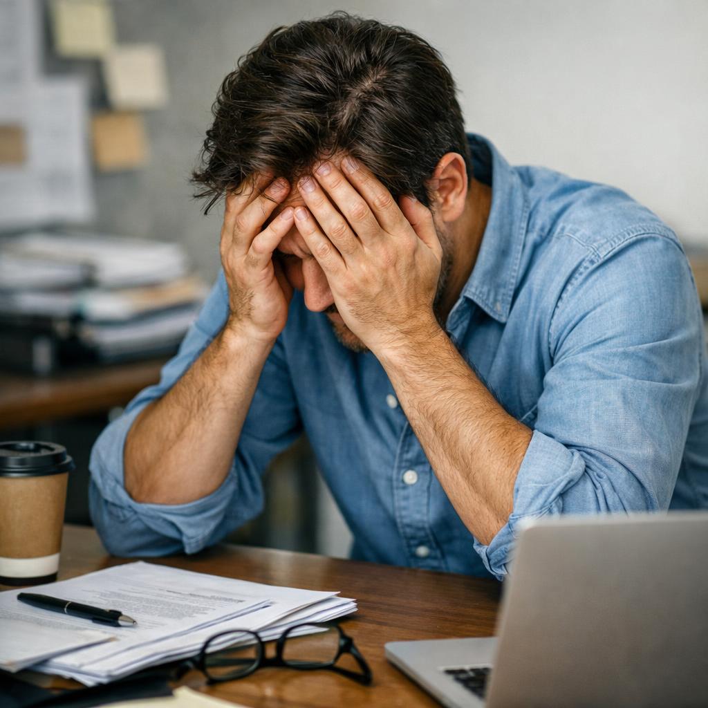 a persons body expressing stress Blank Meme Template