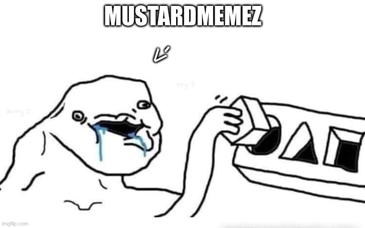 mustardMemez is stupid. | MUSTARDMEMEZ; <- | image tagged in stupid dumb drooling puzzle | made w/ Imgflip meme maker