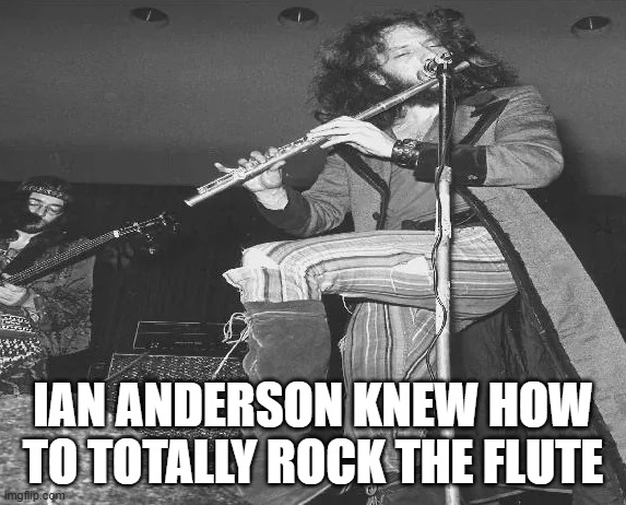Jethro Tull | IAN ANDERSON KNEW HOW TO TOTALLY ROCK THE FLUTE | image tagged in jethro tull | made w/ Imgflip meme maker