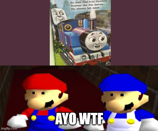 what the Spencer doin'? | AYO WTF | image tagged in ayo thats kinda sus bro ngl,thomas the tank engine | made w/ Imgflip meme maker