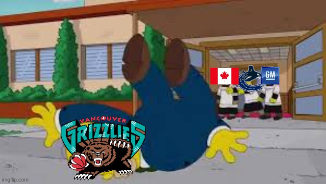 Vancouver Grizzlies meme | image tagged in grizzly bear,vancouver,nhl,hockey,nba memes,sports | made w/ Imgflip meme maker
