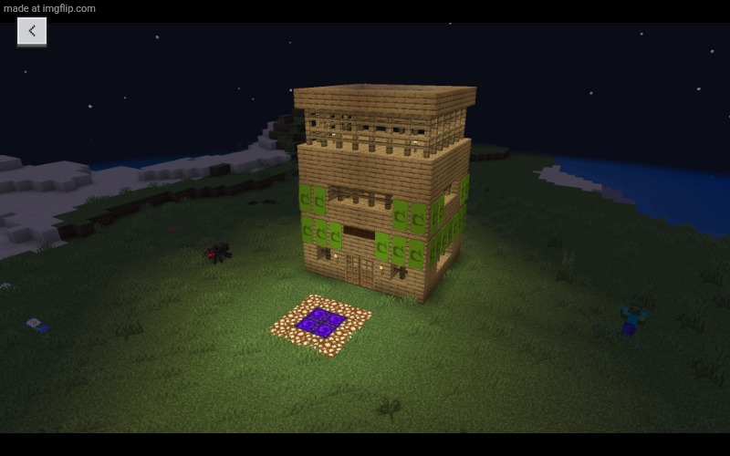 this is my Minecraft house! if you want to join me in it when I'm playing, friend me on Minecraft! my name is MeteoriteNooby1. | image tagged in minecraft | made w/ Imgflip meme maker