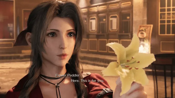 Aerith giving flowers Blank Meme Template