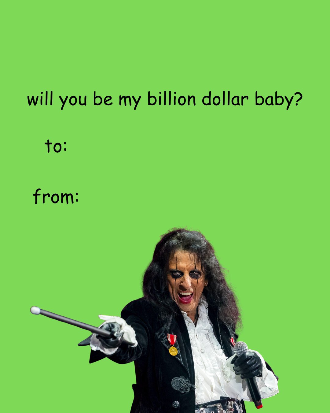 Alice Cooper Valentine Blank Meme Template