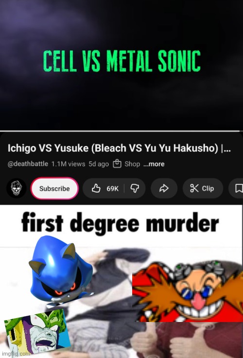 yeah I watch death battle and yeah it kind of sucks and yeah I watch it anyways | image tagged in first degree murder | made w/ Imgflip meme maker