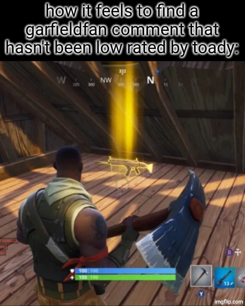 i don't know what to put here | how it feels to find a garfieldfan comment that hasn't been low rated by toady: | image tagged in golden scar | made w/ Imgflip meme maker