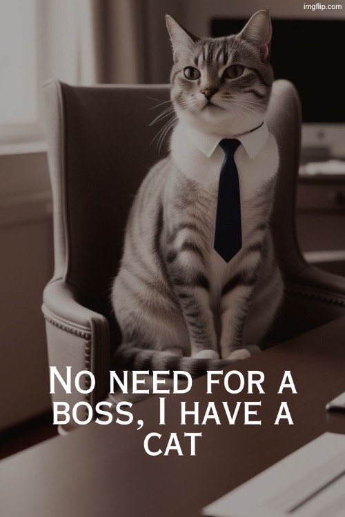 No Boss Needed | image tagged in cats,funny cats,the boss,signature look of superiority,superior royalty,obey | made w/ Imgflip meme maker