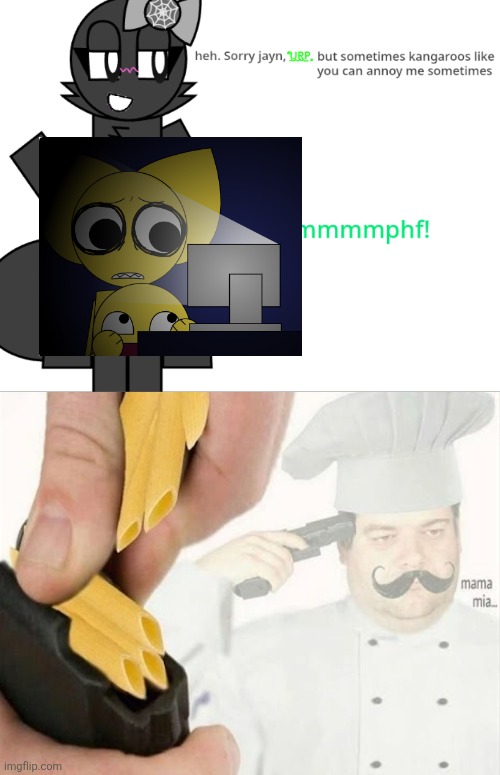 Tigerwood3029 how dare you make v()re out of Fauna World | image tagged in italian suicide,bruh | made w/ Imgflip meme maker