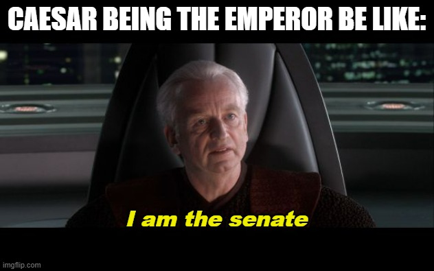I am the Senate | CAESAR BEING THE EMPEROR BE LIKE:; I am the senate | image tagged in i am the senate | made w/ Imgflip meme maker