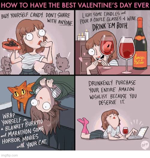 Happy Valentine’s Day! | image tagged in comics,candy,wine,movies,amazon,valentines day | made w/ Imgflip meme maker