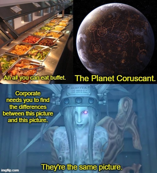 Final Fantasy VII Dark Humor (at Star Wars expense) | image tagged in final fantasy 7,star wars,dark humor,funny,repost | made w/ Imgflip meme maker