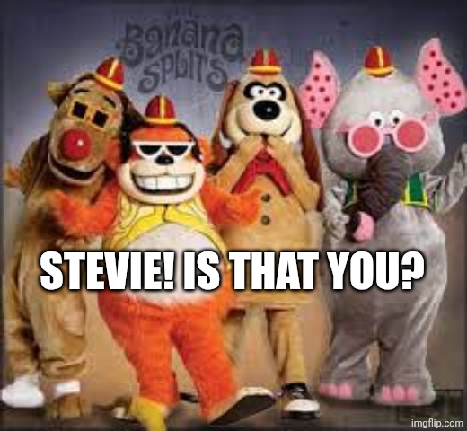 banana splits | STEVIE! IS THAT YOU? | image tagged in banana splits | made w/ Imgflip meme maker