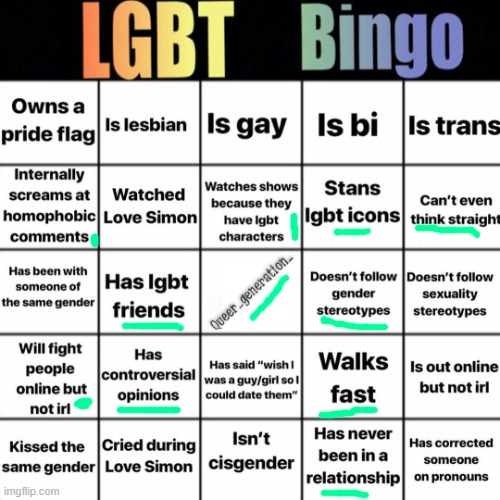 brah | image tagged in lgbtq bingo | made w/ Imgflip meme maker