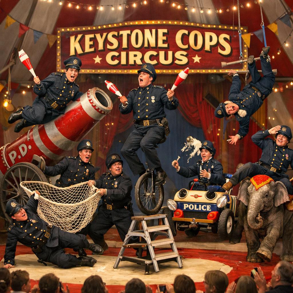 Keystone Cops as a circus act Blank Meme Template