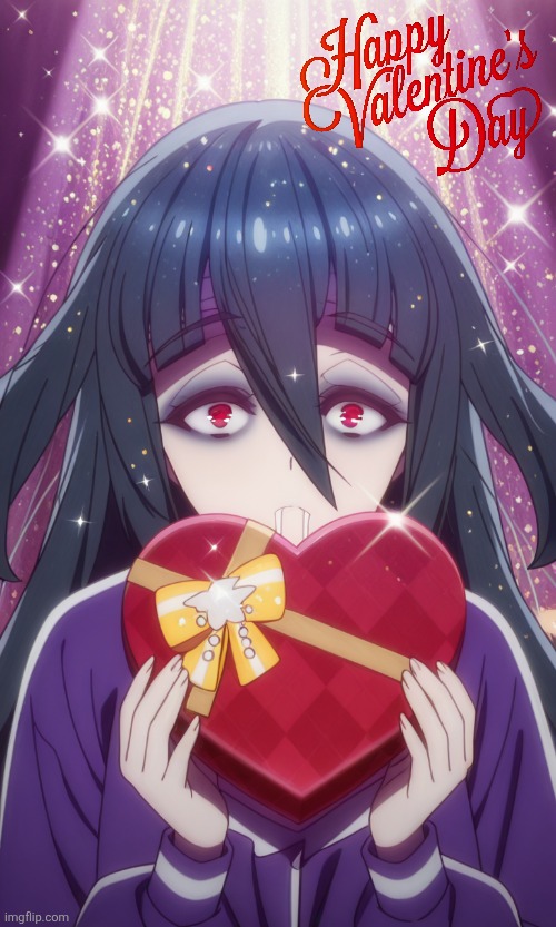 TAE YAMADA HAS A VALENTINE FOR YOU | image tagged in tae yamada,zombieland saga,anime,zombie,valentine's day | made w/ Imgflip meme maker