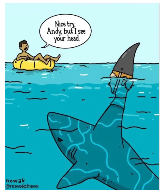 Shark pretending to be a person pretending to be a shark Blank Meme Template