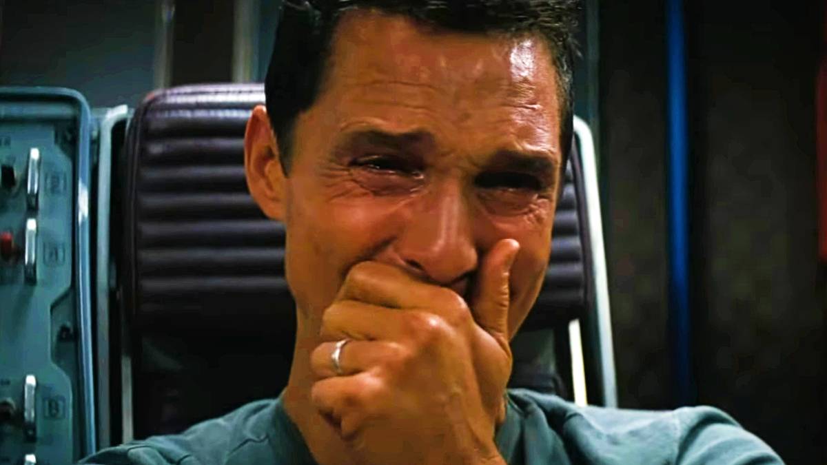 Interstellar crying scene Blank Meme Template