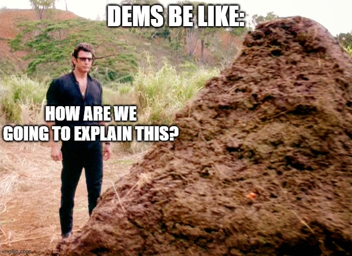 Memes, Poop, Jurassic Park | DEMS BE LIKE: HOW ARE WE GOING TO EXPLAIN THIS? | image tagged in memes poop jurassic park | made w/ Imgflip meme maker