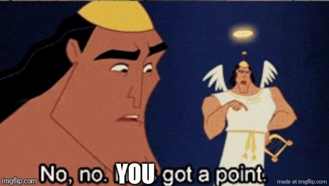 no no he's got a point | YOU | image tagged in no no he's got a point | made w/ Imgflip meme maker