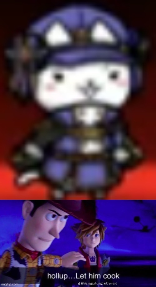 image tagged in holl up let him cook | made w/ Imgflip meme maker