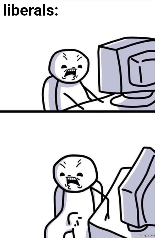 Angry at computer boner | liberals: | image tagged in angry at computer boner | made w/ Imgflip meme maker