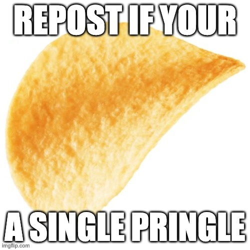 team single pringle | image tagged in team single pringle | made w/ Imgflip meme maker