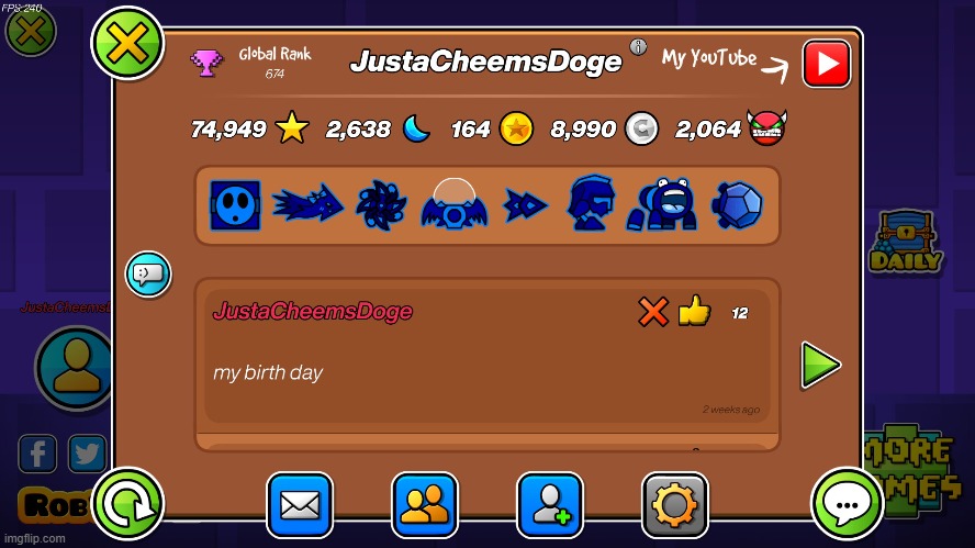 I am the real JustaCheemsDoge. AMA. | image tagged in justacheemsdoge,geometry dash,ama | made w/ Imgflip meme maker
