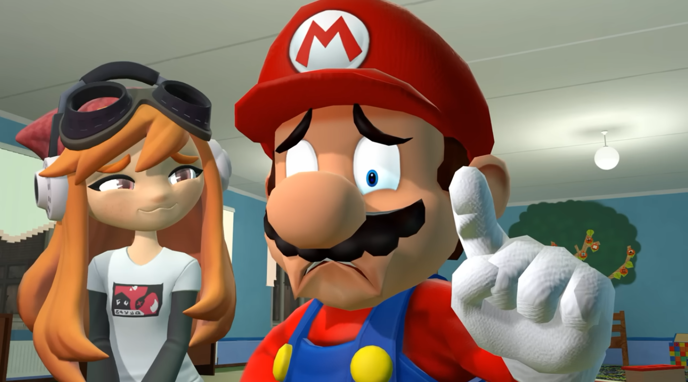 meggy smiling a mario Blank Meme Template