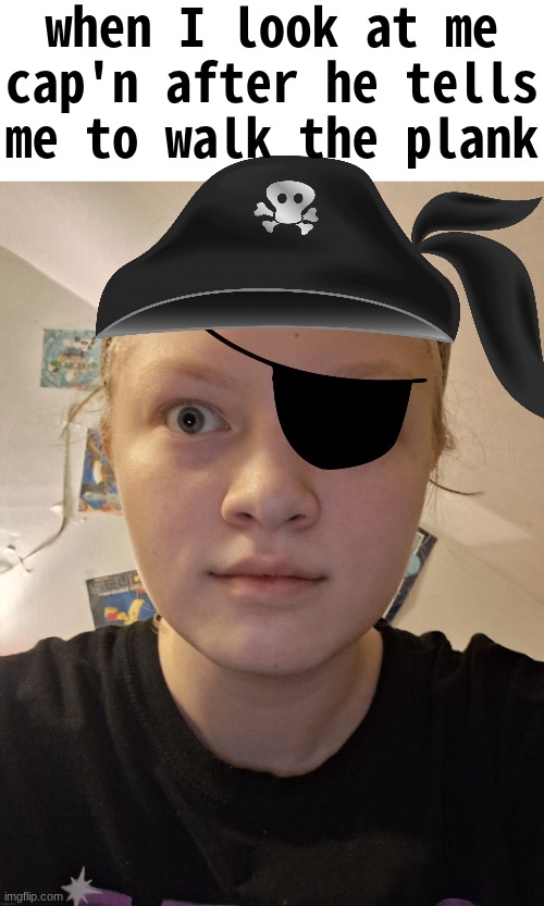 nat stare | when I look at me cap'n after he tells me to walk the plank | image tagged in nat stare | made w/ Imgflip meme maker