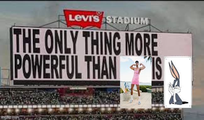 Bad Bunny vs. Bugs Bunny | image tagged in bad bunny,bugs bunny,super bowl,nfl,roger goodell | made w/ Imgflip meme maker