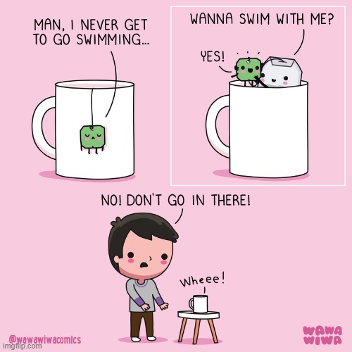 image tagged in tea,teabag,label,swim,swimming,swimming pool | made w/ Imgflip meme maker