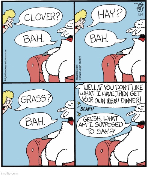 Rubes | image tagged in comics,rubes,sheep,bah | made w/ Imgflip meme maker